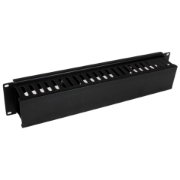 Picture of StarTech.com Horizontal 2U Server Rack Cable Management Finger Duct w/ Cover - 19" Network Rack Wire Duct Raceway Panel - Slotted Wire Duct