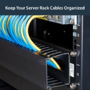 Picture of StarTech.com Horizontal 2U Server Rack Cable Management Finger Duct w/ Cover - 19" Network Rack Wire Duct Raceway Panel - Slotted Wire Duct