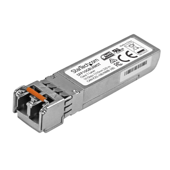 Picture of StarTech.com MSA Compliant SFP+ Transceiver Module - 10GBASE-LRM~MSA Uncoded SFP+ Module - 10GBASE-LRM - 10GbE Multi Mode Fiber (MMF) Optic Transceiver - 10GE Gigabit Ethernet SFP+ - LC 200m - 1310nm - DDM