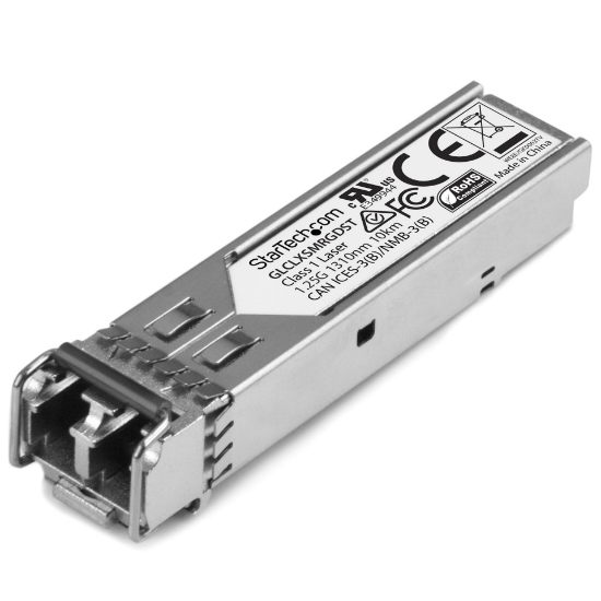 Picture of StarTech.com Cisco GLC-LX-SM-RGD Compatible SFP Transceiver Module - 1000BASE-LX~Cisco GLC-LX-SM-RGD Compatible SFP Module - 1000BASE-LX - 1GbE Single Mode Fiber SMF Optic Transceiver - 1GE Gigabit Ethernet SFP - LC 10km - 1310nm - DDM Cisco Firepower, ASR920, IE2000