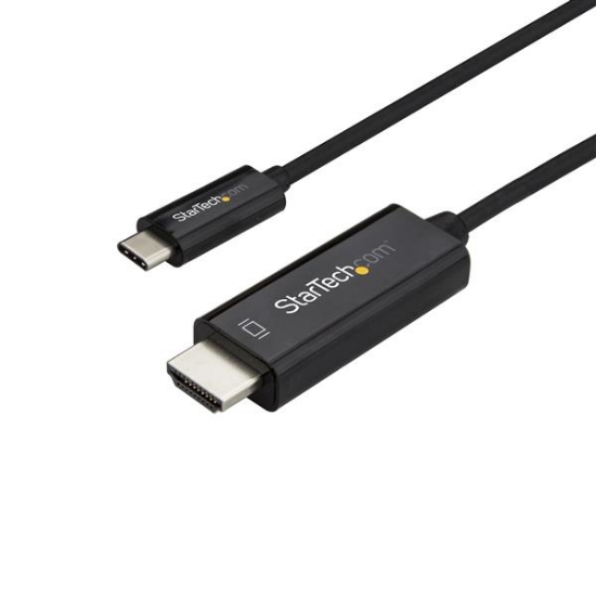 Picture of StarTech.com 6ft (2m) USB C to HDMI Cable - 4K 60Hz USB Type C to HDMI 2.0 Video Adapter Cable - Thunderbolt 3 Compatible - Laptop to HDMI Monitor/Display - DP 1.2 Alt Mode HBR2 - Black