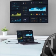Picture of StarTech.com 6ft (2m) USB C to HDMI Cable - 4K 60Hz USB Type C to HDMI 2.0 Video Adapter Cable - Thunderbolt 3 Compatible - Laptop to HDMI Monitor/Display - DP 1.2 Alt Mode HBR2 - Black