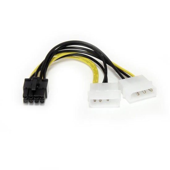Picture of StarTech.com 6in LP4 to 8 Pin PCI Express Video Card Power Cable Adapter
