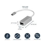 Picture of StarTech.com USB-C to Gigabit Network Adapter - Silver