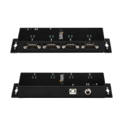 Picture of StarTech.com 4 Port USB to DB9 RS232 Serial Adapter Hub – Industrial DIN Rail and Wall Mountable