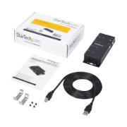 Picture of StarTech.com 4 Port USB to DB9 RS232 Serial Adapter Hub – Industrial DIN Rail and Wall Mountable
