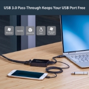 Picture of StarTech.com USB 3.0 to Dual Port Gigabit Ethernet Adapter NIC w/ USB Port