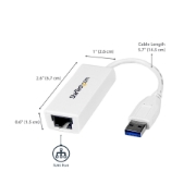 Picture of StarTech.com USB 3.0 to Gigabit Ethernet Network Adapter, 10/100/1000 Mbps, USB to RJ45, USB 3.0 to LAN Adapter, USB 3.0 Ethernet Adapter (GbE), TAA Complaint