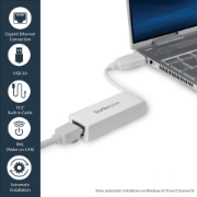 Picture of StarTech.com USB 3.0 to Gigabit Ethernet Network Adapter, 10/100/1000 Mbps, USB to RJ45, USB 3.0 to LAN Adapter, USB 3.0 Ethernet Adapter (GbE), TAA Complaint