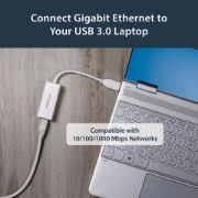 Picture of StarTech.com USB 3.0 to Gigabit Ethernet Network Adapter, 10/100/1000 Mbps, USB to RJ45, USB 3.0 to LAN Adapter, USB 3.0 Ethernet Adapter (GbE), TAA Complaint