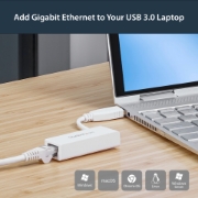 Picture of StarTech.com USB 3.0 to Gigabit Ethernet Network Adapter, 10/100/1000 Mbps, USB to RJ45, USB 3.0 to LAN Adapter, USB 3.0 Ethernet Adapter (GbE), TAA Complaint