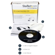 Picture of StarTech.com USB 3.0 to Gigabit Ethernet Network Adapter, 10/100/1000 Mbps, USB to RJ45, USB 3.0 to LAN Adapter, USB 3.0 Ethernet Adapter (GbE), TAA Complaint