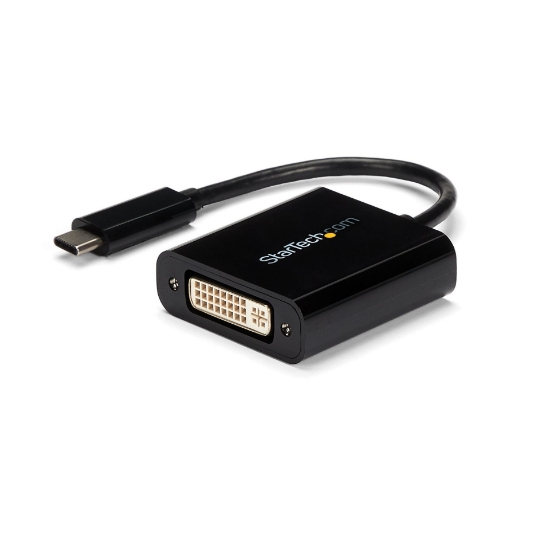 Picture of StarTech.com USB C to DVI Adapter - Black - 1920x1200 - USB Type C Video Converter for Your DVI D Display/Monitor/Projector - Upgraded Version is CDP2DVIEC