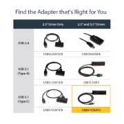 Picture of StarTech.com USB 3.1 (10Gbps) Adapter Cable for 2.5”/3.5” SATA Drives - USB-C