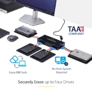 Picture of StarTech.com 4 Bay SSD/HDD Hard Drive Eraser - 2.5" & 3.5" SATA - Hostless Standalone Secure Erase External Disk Sanitizer - 9 Erase Modes - RS232 Printer Port - NIST/DOD & TAA Compliant
