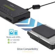 Picture of StarTech.com 4 Bay SSD/HDD Hard Drive Eraser - 2.5" & 3.5" SATA - Hostless Standalone Secure Erase External Disk Sanitizer - 9 Erase Modes - RS232 Printer Port - NIST/DOD & TAA Compliant