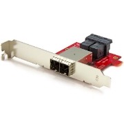 Picture of StarTech.com Mini-SAS Adapter - Dual SFF-8643 to SFF-8644 - with Full and Low-Profile Brackets - 12Gbps