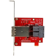Picture of StarTech.com Mini-SAS Adapter - Dual SFF-8643 to SFF-8644 - with Full and Low-Profile Brackets - 12Gbps