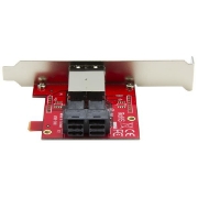 Picture of StarTech.com Mini-SAS Adapter - Dual SFF-8643 to SFF-8644 - with Full and Low-Profile Brackets - 12Gbps