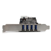 Picture of StarTech.com 4 Port PCI Express (PCIe) SuperSpeed USB 3.0 Card Adapter w/ 2 Dedicated 5Gbps Channels - UASP - SATA / LP4 Power