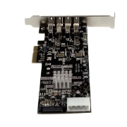 Picture of StarTech.com 4 Port PCI Express (PCIe) SuperSpeed USB 3.0 Card Adapter w/ 2 Dedicated 5Gbps Channels - UASP - SATA / LP4 Power