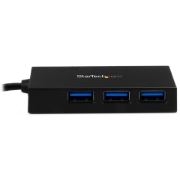 Picture of StarTech.com 4 Port USB C Hub - USB Type-C Hub w/ 4x USB-A Ports (USB 3.0/3.1 Gen 1 SuperSpeed 5Gbps) - USB Bus or Self Power - Portable USB-C to USB-A BC 1.2 Charging Hub w/ Power Adapter~4 Port USB C Hub - USB Type-C Hub w/ 4x USB-A Ports USB 3.0 hub (5Gbps) - USB Bus or Self Power - Portable USB-C to USB-A BC 1.2 Charging Hub w/ Power Adapter