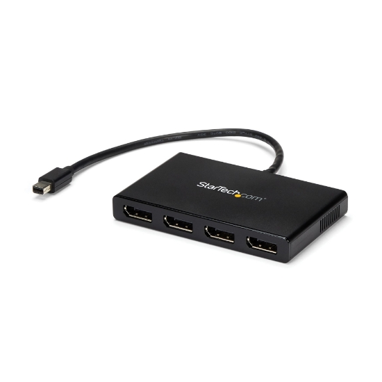 Picture of StarTech.com 4-Port Multi Monitor Adapter - Mini DisplayPort to DisplayPort MST Hub - 4x 1080p - Video Splitter for Extended Desktop Mode on Windows PCs Only - mDP to Quad DP Monitors
