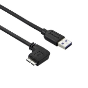 Picture of StarTech.com Slim Micro USB 3.0 Cable - M/M - Left-Angle Micro-USB - 0.5m (20in)