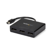 Picture of StarTech.com 3-Port Multi Monitor Adapter - Mini DisplayPort to DisplayPort MST Hub, Dual 4K 30Hz & 1x 1080p - Video Splitter for Extended Desktop Mode on Windows Only - mDP 1.2 to 3x DP