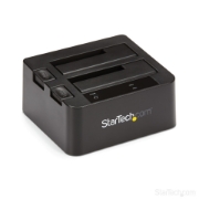 Picture of StarTech.com Dual-Bay USB 3.2 Gen 2 to SATA Hard Drive Docking Station, USB 10Gbps Hard Drive Dock, External 2.5/3.5" SATA I/II/III SSD/HDD Docking Station, Hot-Swap Hard Drive Bay, Top-Loading