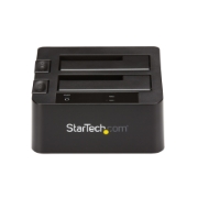 Picture of StarTech.com Dual-Bay USB 3.2 Gen 2 to SATA Hard Drive Docking Station, USB 10Gbps Hard Drive Dock, External 2.5/3.5" SATA I/II/III SSD/HDD Docking Station, Hot-Swap Hard Drive Bay, Top-Loading
