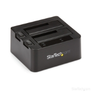 Picture of StarTech.com Dual-Bay USB 3.2 Gen 2 to SATA Hard Drive Docking Station, USB 10Gbps Hard Drive Dock, External 2.5/3.5" SATA I/II/III SSD/HDD Docking Station, Hot-Swap Hard Drive Bay, Top-Loading