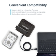 Picture of StarTech.com Dual-Bay USB 3.2 Gen 2 to SATA Hard Drive Docking Station, USB 10Gbps Hard Drive Dock, External 2.5/3.5" SATA I/II/III SSD/HDD Docking Station, Hot-Swap Hard Drive Bay, Top-Loading