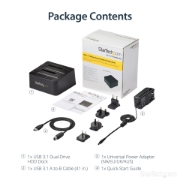 Picture of StarTech.com Dual-Bay USB 3.2 Gen 2 to SATA Hard Drive Docking Station, USB 10Gbps Hard Drive Dock, External 2.5/3.5" SATA I/II/III SSD/HDD Docking Station, Hot-Swap Hard Drive Bay, Top-Loading