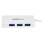 Picture of StarTech.com Portable 4 Port SuperSpeed Mini USB 3.0 Hub - White~Portable 4 Port SuperSpeed Mini USB 3.0 Hub - 5Gbps - White