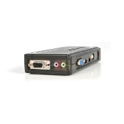 Picture of StarTech.com 4 Port Black USB KVM Switch Kit with Cables and Audio