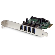 Picture of StarTech.com 4 Port PCI Express PCIe SuperSpeed USB 3.0 Controller Card Adapter with UASP - SATA Power