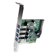 Picture of StarTech.com 4 Port PCI Express PCIe SuperSpeed USB 3.0 Controller Card Adapter with UASP - SATA Power