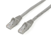 Picture of StarTech.com 2m CAT6 Ethernet Cable - Grey CAT 6 Gigabit Ethernet Wire -650MHz 100W PoE RJ45 UTP Network/Patch Cord Snagless w/Strain Relief Fluke Tested/Wiring is UL Certified/TIA