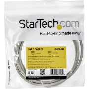 Picture of StarTech.com 2m CAT6 Ethernet Cable - Grey CAT 6 Gigabit Ethernet Wire -650MHz 100W PoE RJ45 UTP Network/Patch Cord Snagless w/Strain Relief Fluke Tested/Wiring is UL Certified/TIA
