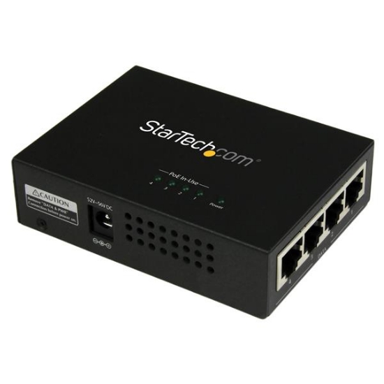 Picture of StarTech.com 4-Port Gigabit Midspan - PoE+ Injector - 802.3at/af