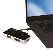 Picture of StarTech.com Travel A/V Adapter: 3-in-1 USB-C to VGA, DVI or HDMI - 4K