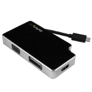 Picture of StarTech.com Travel A/V Adapter: 3-in-1 USB-C to VGA, DVI or HDMI - 4K