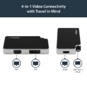Picture of StarTech.com Travel A/V Adapter: 3-in-1 USB-C to VGA, DVI or HDMI - 4K