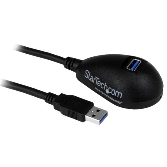 Picture of StarTech.com 5 ft Black Desktop SuperSpeed USB 3.0 Extension Cable - A to A M/F