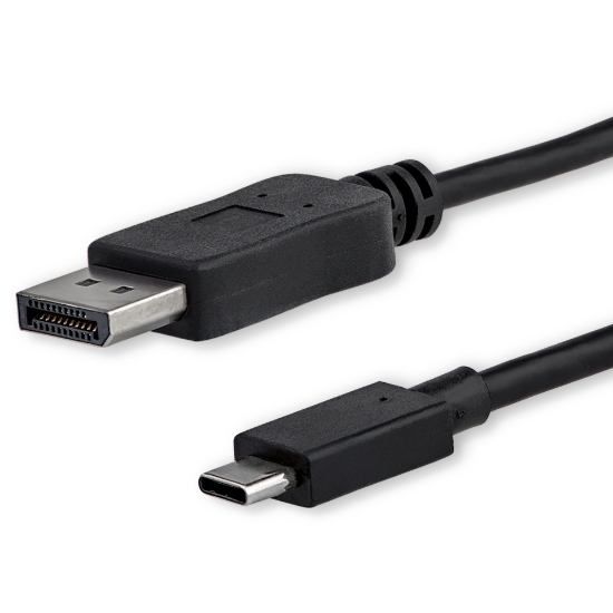 Picture of StarTech.com 6ft/1.8m USB C to DisplayPort 1.2 Cable 4K 60Hz - USB-C to DisplayPort Adapter Cable HBR2 - USB Type-C DP Alt Mode to DP Monitor Video Cable - Works w/ Thunderbolt 3 - Black