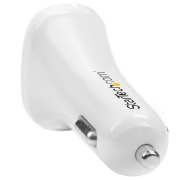 Picture of StarTech.com Dual-Port USB Car Charger - 24W/4.8A - White