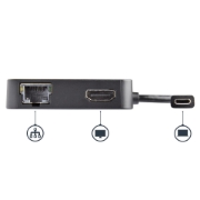 Picture of StarTech.com USB C Multiport Adapter - Portable USB-C Mini Dock 4K HDMI Video - Gigabit Ethernet, USB 3.0 Hub (1x USB-A 1x USB-C) - USB Type-C Multiport Adapter - Thunderbolt 3 Compatible