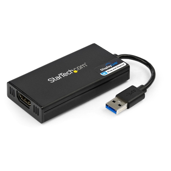 Picture of StarTech.com USB 3.0 to HDMI Adapter - 4K 30Hz Ultra HD - DisplayLink Certified - USB Type-A to HDMI Display Adapter Converter for Monitor - External Video & Graphics Card - Mac & Windows
