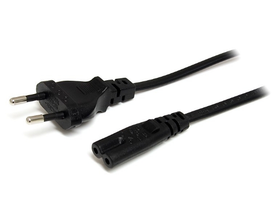 Picture of StarTech.com 2m (6ft) Laptop Power Cord, EU Plug to C7, 2.5A 250V, 18AWG, Laptop Replacement Cord, Printer Power Cable, Laptop Charger Cord, Laptop Power Brick Cord - UL Listed